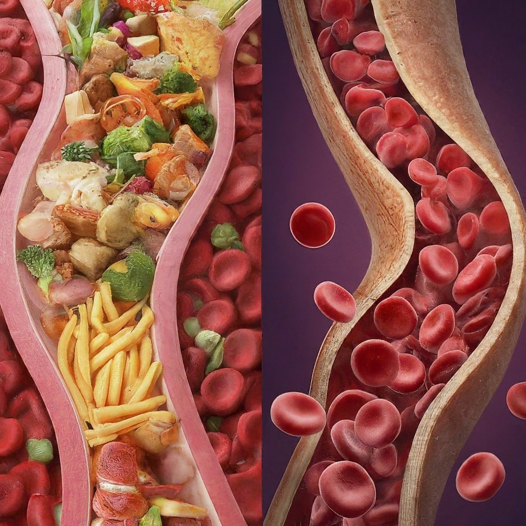 The effect of diets over human blood circulation